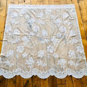 Vintage Lace Curtain Panel 52” Wide x 50” Long